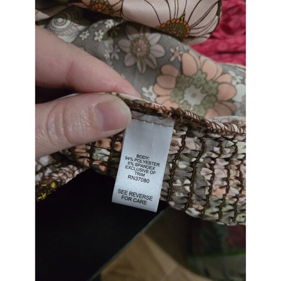 Cato Womens Multicolor Floral‎ Collared Short Sleeve Shirt Plus Size 22/24 70's - Picture 6 of 10